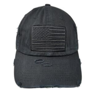 USA Flag Slideback Baseball Cap Solid Black One Size KB ETHOS Vintage